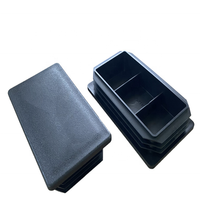 Bouchon de Tube carré en plastique pp noir, bouchon de Tube pour poteau de clôture