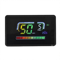 Komputer Sepeda Elektronik P5C Layar LCD Tahan Air IP67 Bahan ABS Pemasangan di Stang 24V/36V/48V/60V Sepeda Jalan Berkabel