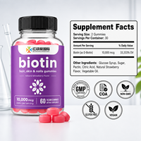 Complément alimentaire personnalisé OEM ODM sous marque privée : Gommes de biotine pour cheveux, peau et ongles 10000 mcg, conformité GMP et support de documentation