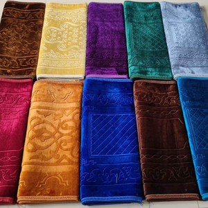 Tapis <span class=keywords><strong>de</strong></span> prière <span class=keywords><strong>de</strong></span> luxe en polyester, ensemble cadeau, tapis musulman tufté gaufré, épaissi, rembourré, antidérapant, 70x110cm, 10-15mm pour la prière - Product Image 3