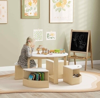 Ensemble de mobilier Montessori pour garderie Chaise de table pour tout-petits Table en forme de fleur avec 4 chaises pour enfants