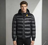 Veste d'hiver pour homme de haute qualité avec logo personnalisé, nouvelle veste en duvet de canard blanc épaisse et chaude, col montant, imperméable, coupe-vent, style hip-hop