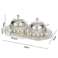 Pot à sucre de luxe en verre argenté électroplaqué, accessoire de cuisine, boîte de rangement métallique personnalisée, décoration intérieure, fourniture d'usine