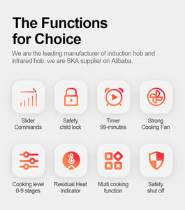 Bếp từ âm tích hợp công suất 3500W, chia sẻ công suất, 3 vùng nấu, 220-240V - Product Image 5