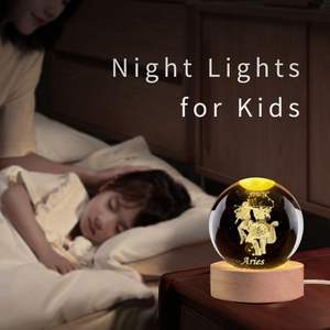 Veilleuse boule de cristal 3D à brancher avec contrôle tactile, décoration moderne pour la maison, vente en gros - Product Image 5