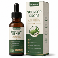 OEM/ODM Zuurzak Vloeibare Druppels Natuurlijk Graviola Bladerenextract Immuunondersteuning Antioxidant Kruidensupplement 60ml Privélabel
