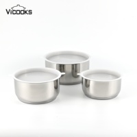 Panci Masak Anti Lengket Batu Marmer, Set Panci dan Wajan Stainless Steel Dua Sisi Induksi Alas Ganda untuk Memasak