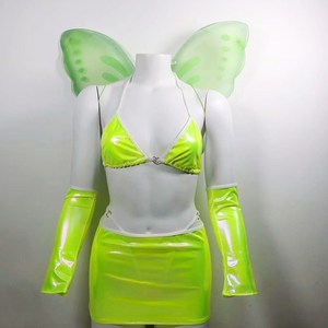 Commerci all'ingrosso spedizione rapida donne Sexy in pelle Pu Costume di Halloween donne Sexy ala di farfalla <span class=keywords><strong>Lingerie</strong></span> - Product Image 6
