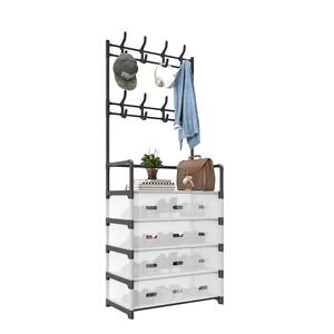 Perchero de plástico multifuncional moderno, soporte de almacenamiento de zapatos para ropa de pasillo de entrada multicapa para el hogar, sala de estar y dormitorio - Product Image 4