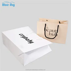 Gemaakt In China Op Maat Gemaakt Merk Gedrukt Logo Luxe Boetiek Winkelen Papier Geschenkzakken Voor Haarwinkel
