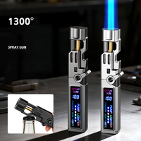 Briquet pulvérisateur haute température et super puissant, double protection verrouillable, ouvre-bouteille rechargeable, briquet d'extérieur