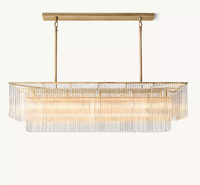 Luminaire suspendu en verre personnalisé de haute qualité à deux couches Lustre classique moderne pour salle à manger Restaurant
