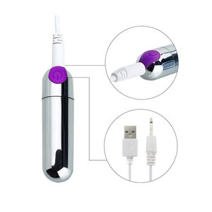 Produk Terlaris Alat Pijat Peluru Berlapis Perak dengan Lapisan Karet yang Dapat Diisi Ulang <span class=keywords><strong>Vibrator</strong></span> Peluru - Product Image 1