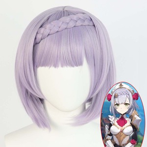 Femme Anime Game Genshin Impact <span class=keywords><strong>Noelle</strong></span> Cosplay Violet Short Bob Hair Perruque GAHC-003 - Product Image 5