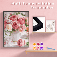 CHENISTORY 330 Diy Peinture Par Numéros Avec Multi Cadre En Aluminium Kits Fleur Diy Artisanat Coloriage Par Numéros Décor À La Maison Cadeau
