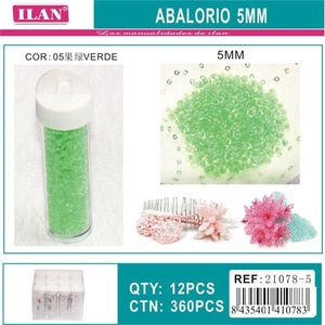 Perline di Cristallo Verde ILAN da 5mm per Creazione di Gioielli, 12 Pezzi per Tubo - Product Image 1