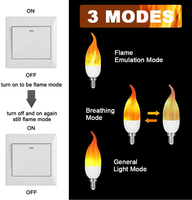 Ampoules LED SMD à effet flamme, 3 modes, flamme vacillante, ampoules pour lustre, lumière chaude, jardin, Halloween