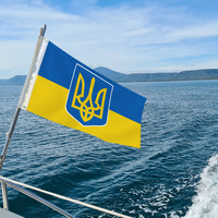 Vente en gros de drapeaux ukrainiens en polyester avec logo personnalisé de 3*5 pieds Décorations de vacances pour événements en soie pour agences de voyages automobiles