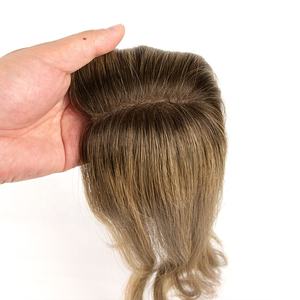 Topper en dentelle mono 3x6 noué à la main, cheveux humains européens coiffés, postiche à raie naturelle - Product Image 4