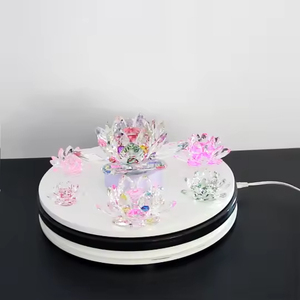 Honor of Crystal Transparent feng shui ORNAMENT Craft lưu niệm Crystal Airplane ornaments Lotus Phật Giáo đèn - Product Image 6
