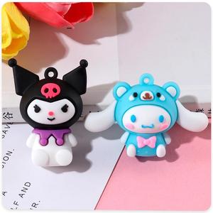 Porte-clés en caoutchouc de dessin animé, breloques animales mignonnes en gel souple pour coques de téléphone, décorations DIY - Product Image 3