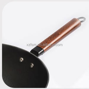 Directo de Fábrica: <span class=keywords><strong>Wok</strong></span> de Hierro Fundido Ligero con Mango de Madera - Product Image 5