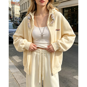 Nueva <span class=keywords><strong>sudadera</strong></span> con capucha y <span class=keywords><strong>cremallera</strong></span> para <span class=keywords><strong>mujer</strong></span>, <span class=keywords><strong>sudadera</strong></span> con capucha y bolsillos, ropa informal de manga larga, ropa <span class=keywords><strong>fina</strong></span> para primavera y otoño - Product Image 3