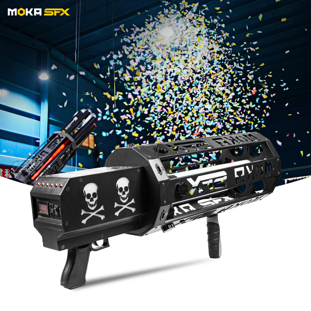 MOKA MK-CN15 LED Confetti Cannon Machine Gun 6-heads 6 Shots Handheld Confetti Blaster Electric Cartridge