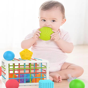 Giocattolo per neonati <span class=keywords><strong>1</strong></span>-2 anni, <span class=keywords><strong>giochi</strong></span> sensoriali Montessori per bambini 6-9-12-18 mesi, gioco di ordinamento delle forme con palline testurizzate, attività con palline sensoriali - Product Image 2