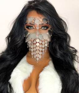 Masker Wajah Retro tudung rumbai Astage wanita Cosplay perhiasan tari perut kerudung koin Aksesori permainan dansa Halloween - Product Image 6