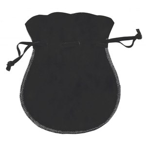 Sacchetto a forma di AMPH in doppio velluto nero riciclabile con logo ricamato per gioielli, regali, vino, orologi, collane - Product Image 1