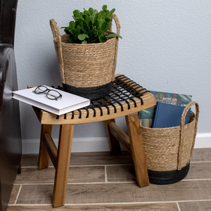 Cesta de Almacenamiento Tejida a Mano, Cesta Plegable <span class=keywords><strong>para</strong></span> <span class=keywords><strong>Ropa</strong></span> y Lavandería, Cesta de Mimbre, Ratán, Pasto Marino, Maceta <span class=keywords><strong>para</strong></span> Jardín, Cesta de Cuerda de Algodón - Product Image 5