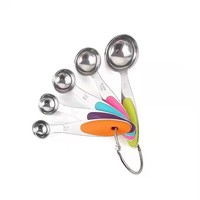 Ensemble de cuillères à mesurer robustes avec poignée en Silicone en acier inoxydable 10 pièces cuisine cuisine tasse à mesurer ensemble de cuillères