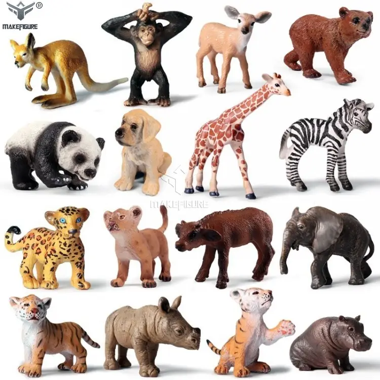 Simulado PVC Wild Animals Figuras de brinquedo das crianças realistas Sólidos Modelos Animais Brinquedo Seguro PVC Simulação Figuras Animais Para Crianças