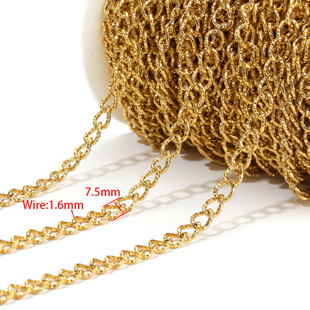 1.6mm Wire Diameter 7.5mm Wide Side Star Chain Gold