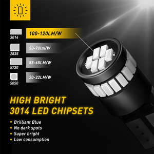 AUXITO T10 168 194 2825 azul LED placa lateral marcador bombilla Canbus - Product Image 5