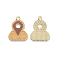 Breloques en émail sur le thème du camping sauvage, mignonnes, en forme d'appareil photo, de chapeau, de chaussures et de randonnée en montagne, pour la création de colliers, de boucles d'oreilles et de bijoux DIY