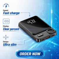 Dernière version de la batterie externe magnétique sans fil avec logo personnalisé, 5000 mAh, 10000 mAh, chargeur rapide, batterie portable pour smartphones universels