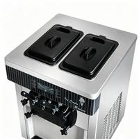 Machine à glace molle 3 saveurs, modèle de table en acier inoxydable, multifonctionnelle, compatible lait et eau