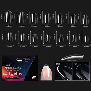 Pointes d'ongles en gel carrées souples de haute qualité, 140 unités/boîte, vente en gros, faux ongles à presser style French Manucure - Product Image 1