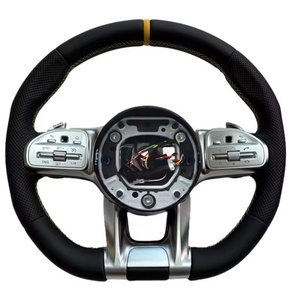 Volante de Fibra de Carbono con LED para Benz AMG GLC GLE CLA GLS GLB EQA <span class=keywords><strong>EQB</strong></span> GTS GT W205 W204 W206 W221 W222 W223 W213 W211 W219 - Product Image 1