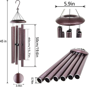 Nouvelle Grande Carillon Éolienne Commémorative Vintage en Tube d'Aluminium, Pendentif Musical en Métal, Nouveauté Créative, Résistante aux Intempéries, Art Déco Extérieur - Product Image 1