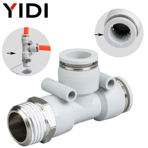 Conector Neumático de Latón YIDI de 1/8, 1/4, 3/8, 1/2 BSP R Macho a 4-10 mm, Conexión a Presión para Manguera de Aire, Tubo PD - Product Image 1