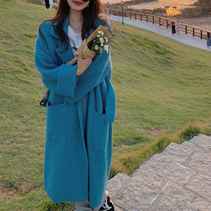 Autumn/Winter Women's Long <b>Cardigan</b> <b>Sweater</b> Long-sleeved Knitted Coat Fashion - Product Image 6