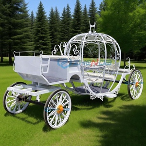 Out Beautiful Pumpkin Horse Carriage for Wedding and Outdoor Christmas Decoration Horse Carriage Pumpkin Horse Cart - Product Image 4