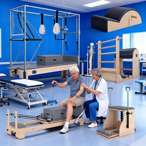 Máquina <span class=keywords><strong>de</strong></span> Pilates Reformer Plegable en Oferta para Gimnasio en Casa, Diseño Compacto con Soporte - Product Image 2