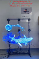 Synced Splicing 3x3 Ventilateur 3D Publicité Projecteur 3D extérieur Hologramme Affichage holographique 3D