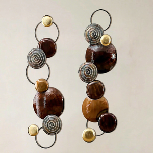 ROSHAN HANDICRAFTS Paneles Decorativos de Pared Hechos a Mano en Hierro, Diseño Abstracto Contemporáneo Multitono (Paquete de Varias Piezas) - Product Image 1