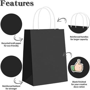 Bolsas de Papel Kraft Negras para Alimentos, con Asas Retorcidas, Reutilizables, para Regalos, Té, Personalizadas, al por Mayor y al Detal - Product Image 2