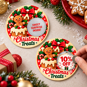 Cartes de récompense à gratter personnalisées avec logo, écologiques et amusantes pour les fêtes de Noël, pour restaurants de restauration rapide, directement de l'usine - Product Image 1